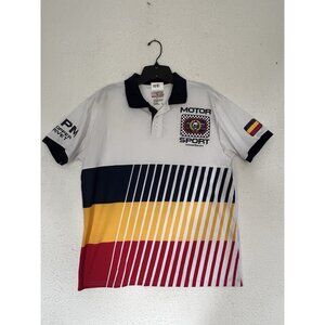 Copper Rivet Motor Sport Polo Shirt Men’s Lg White World Class RPM